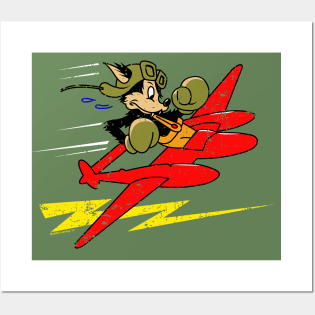 Wolf P-38  WW2 logo Wall Art by Illustratorator